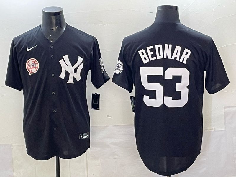 Men New York Yankees #53 Bednar Black Game Nike MLB 2025 Jersey 06